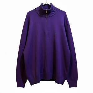 Polo Ralph Lauren Mens 2XBig Half Zip Purple Sweater 100% Cotton